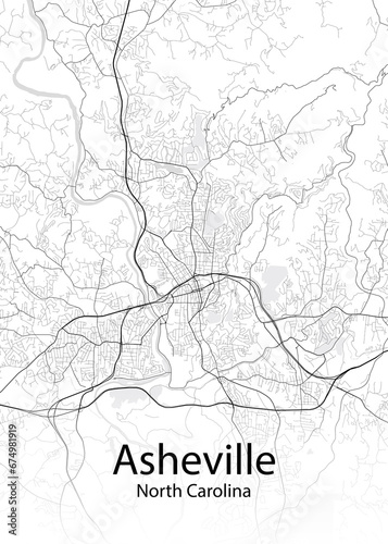 Asheville North Carolina minimalist map