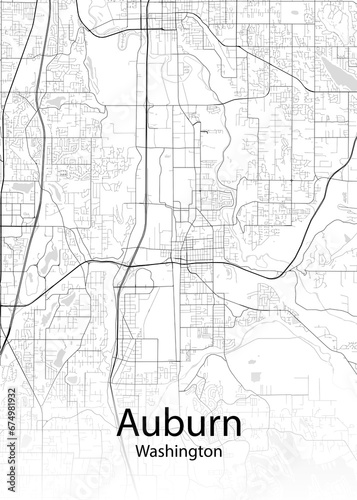 Auburn Washington minimalist map