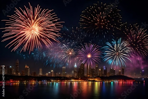 A digital New Year card featuring a virtual fireworks display.