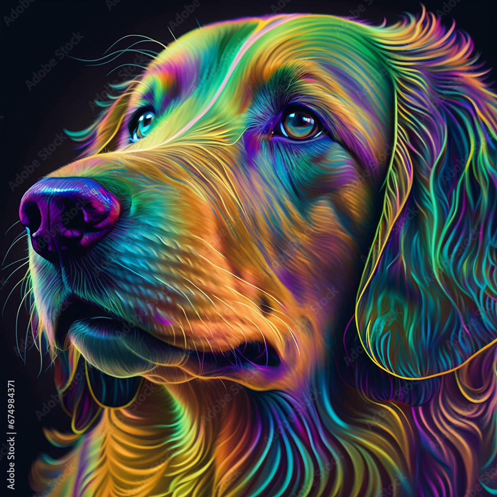 Colorful dog head vecteezy drawings vector animal illustration image AI ...