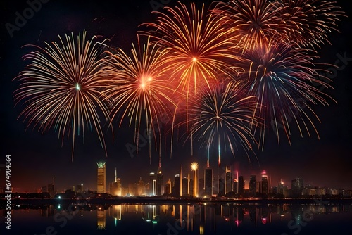 A digital New Year card featuring a virtual fireworks display.