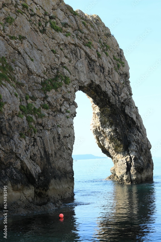 Iconic landscape of Durdle Door, a limestone arch located on the Jurassic Coast of Dorset, England