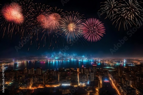 A digital New Year card featuring a virtual fireworks display. © Tayyab