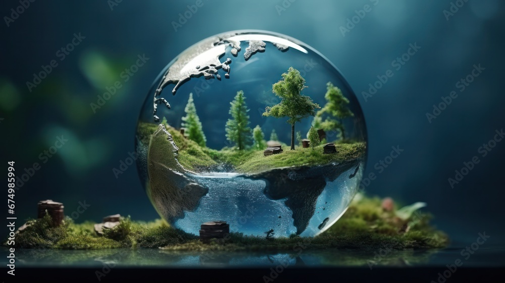 Ecology and world water day, Saving water and world Environment day, environmental protection and save earth water