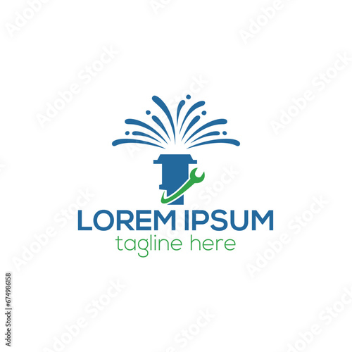 Water sprinkler Irrigation logo design isolated vector template 