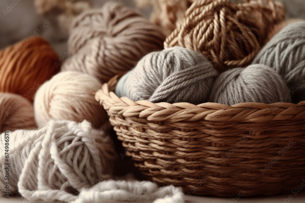 Obraz premium Knitting pattern photo, Generative AI