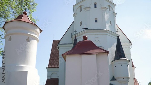Exterior of the Catholic Cathedral of Saints Peter and Paul on a sunny day in Siauliai, Lithuania photo
