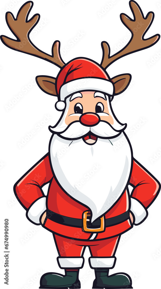 Vector illustration of Santa Claus in a jolly pose. Vector illustration of Santa Claus in a jolly pose.