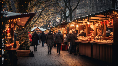 A festive Christmas market scene © Xavier