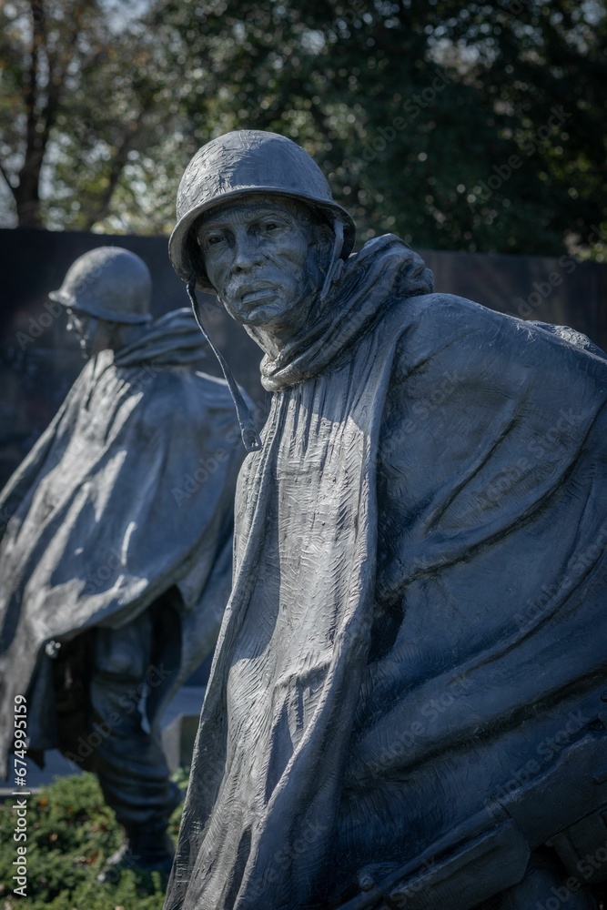 Sculpture of the Korean War Veterans Memorial located in Washington, D.C.