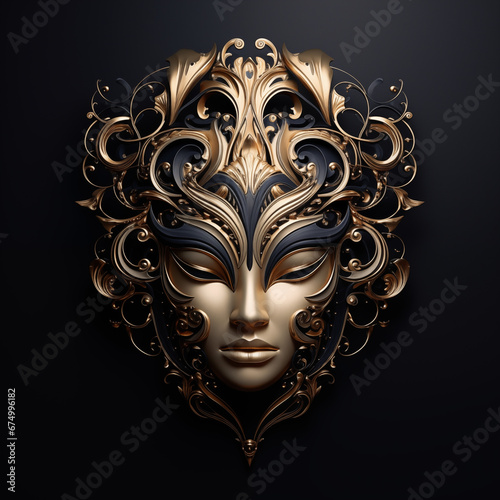 Venetian Gold Carnival Mask