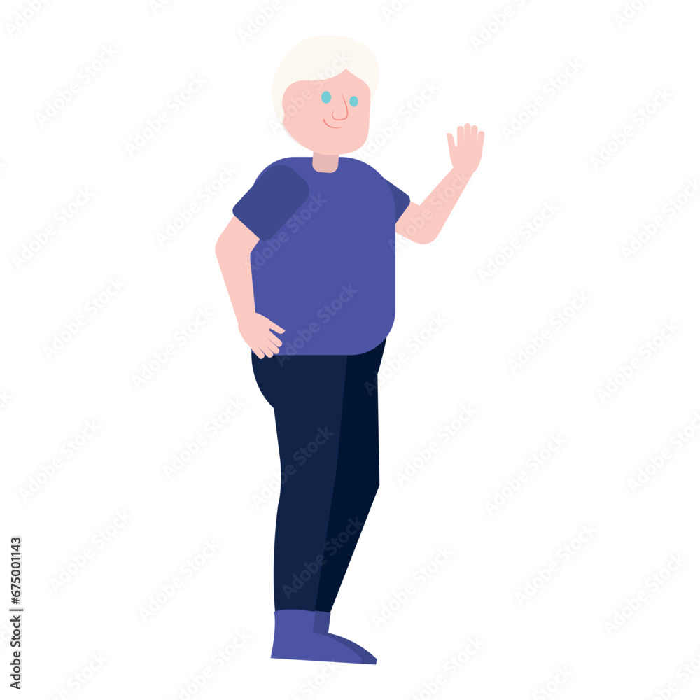 Isolated cute old woman character Vector