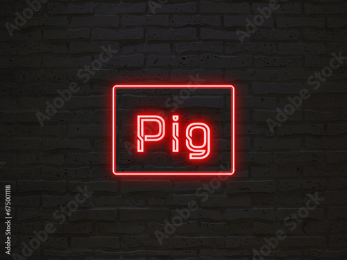 Pig のネオン文字