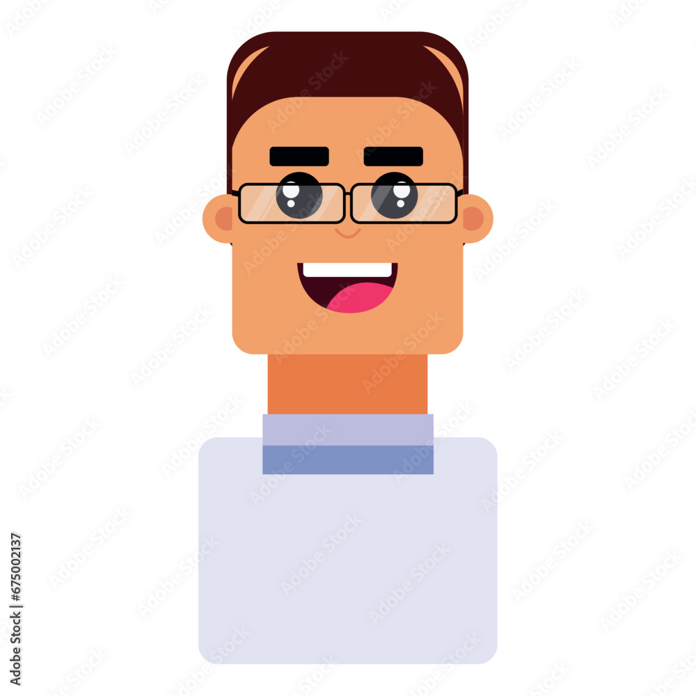 Isolated geometric male cute character Vector Isolated geometric male cute character Vector