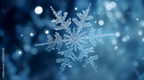 microscopic snowflake blue snow ice crystal photo