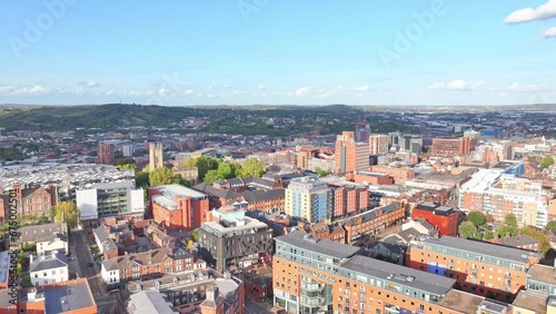 Wallpaper Mural Sheffield Town With Residential Apartments In South Yorkshire, North-central England. Aerial Tilt-up Torontodigital.ca