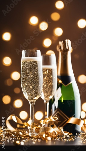 Champagne toast for New Year’s celebration: Featured in greeting cards
