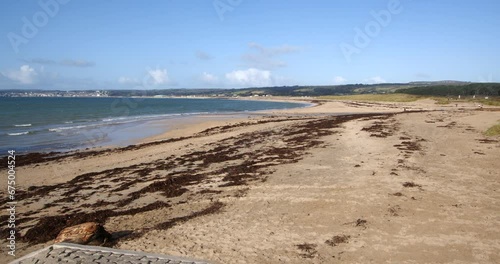 Extra wide shot of Marazion beach at mounts Bay photo