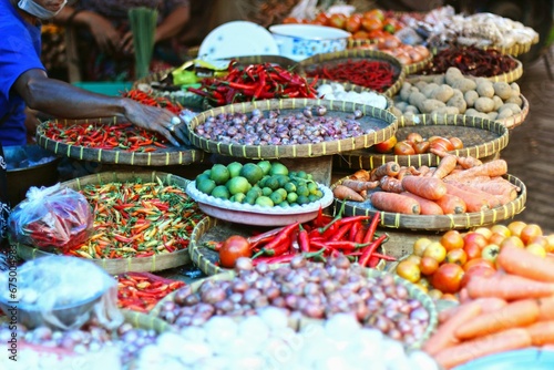 Food market in Lombok Island, Indonesia photo