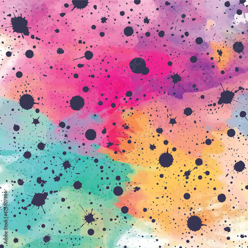 Colorful mixed paint on wall paint splatter pattern