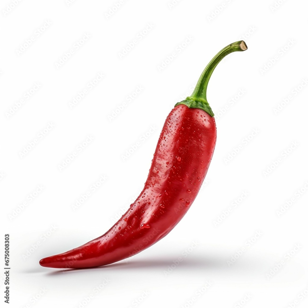 AI generated illustration of a red pepper on a white background AI generated illustration of a red pepper on a white background