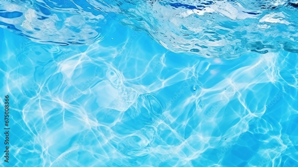 AI generated illustration of a pristine pool, with the surface of the water glimmering in the light