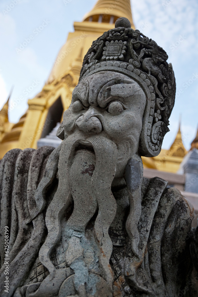 Guardian statue at Wat Phra Kaew (Temple of the Emerald Buddha), Bangkok Thailand