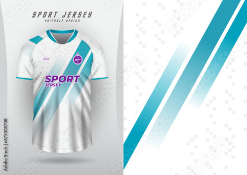 background for sports jersey football jersey running jersey racing white three blue diagonal stripes pattern
