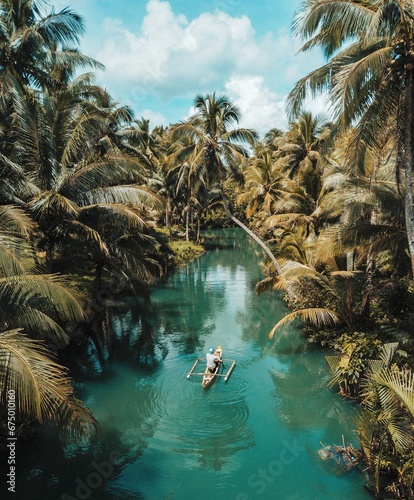 Remote jungle river in Philippines, Siargao island. photo