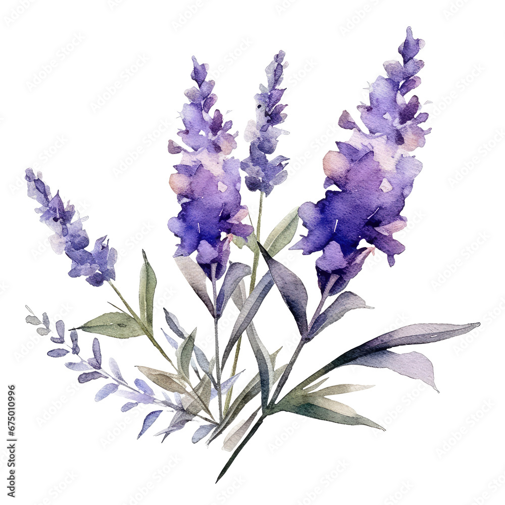 Fototapeta premium watercolor flowers isolated on transparent background