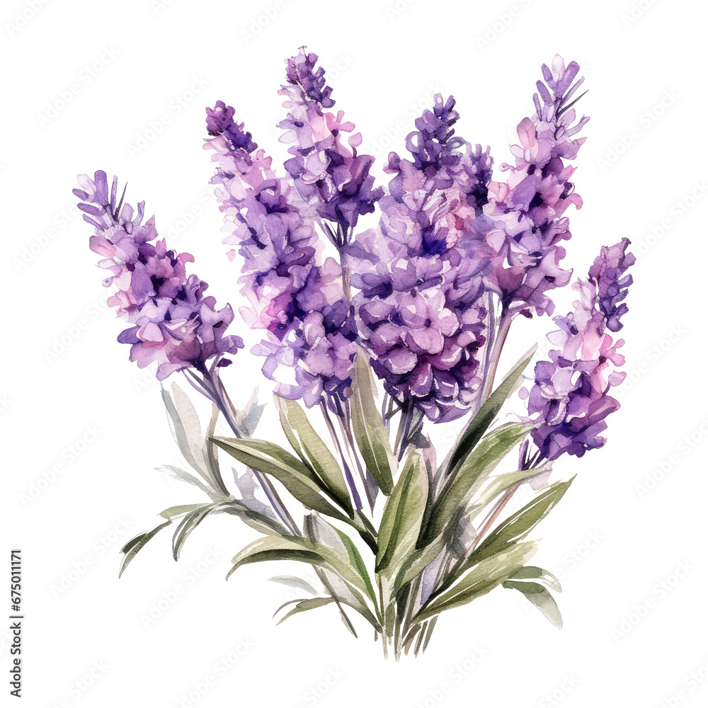 Fototapeta premium watercolor flowers isolated on transparent background