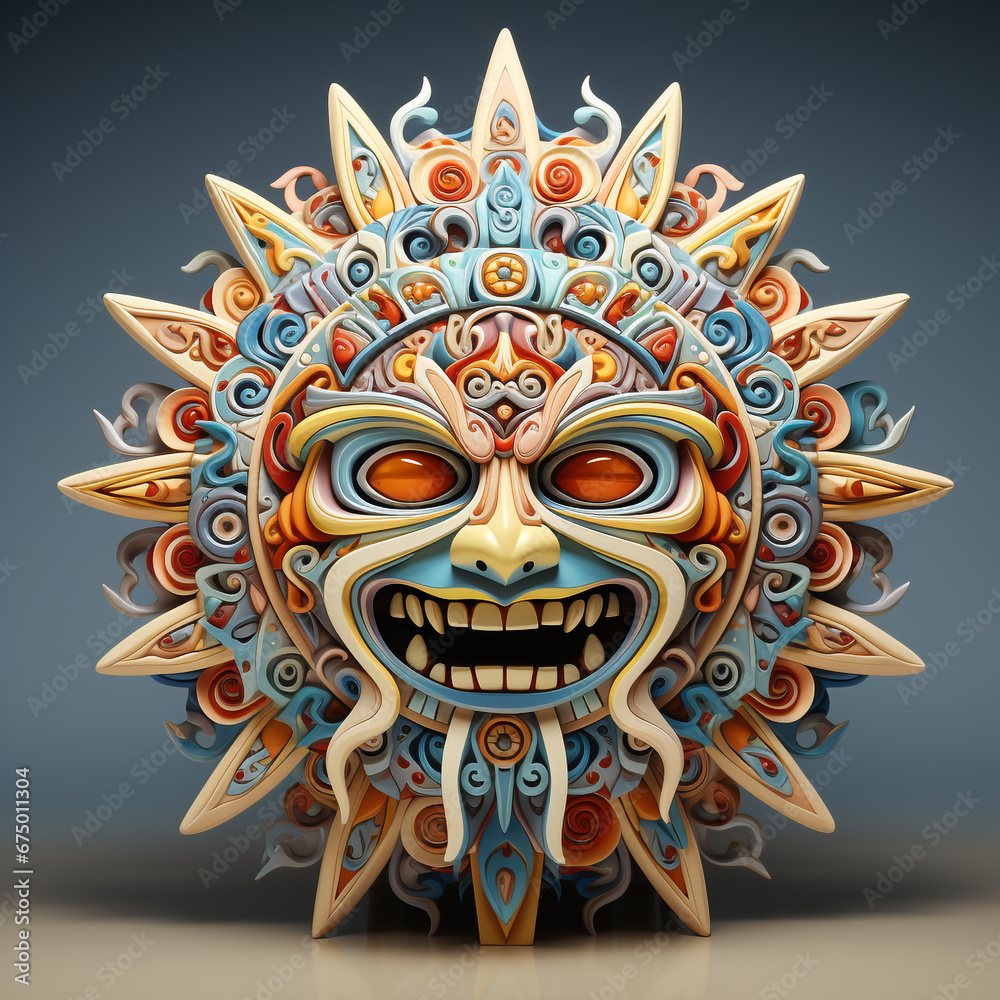 Fototapeta premium 3d cartoon sun god