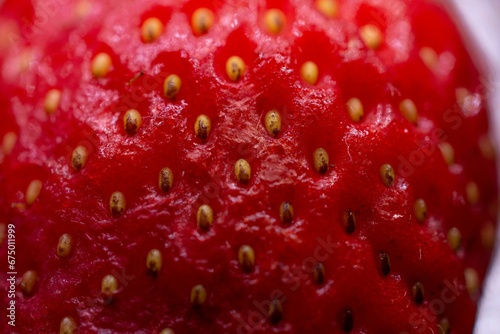 Close-up of a ripe, juicy strawberry