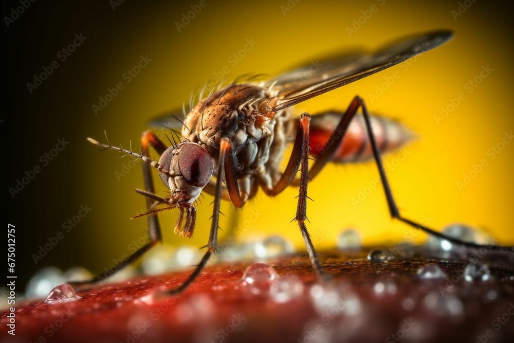 AI generated illustration of a macro of a fly atop a wet surface AI generated illustration of a macro of a fly atop a wet surface