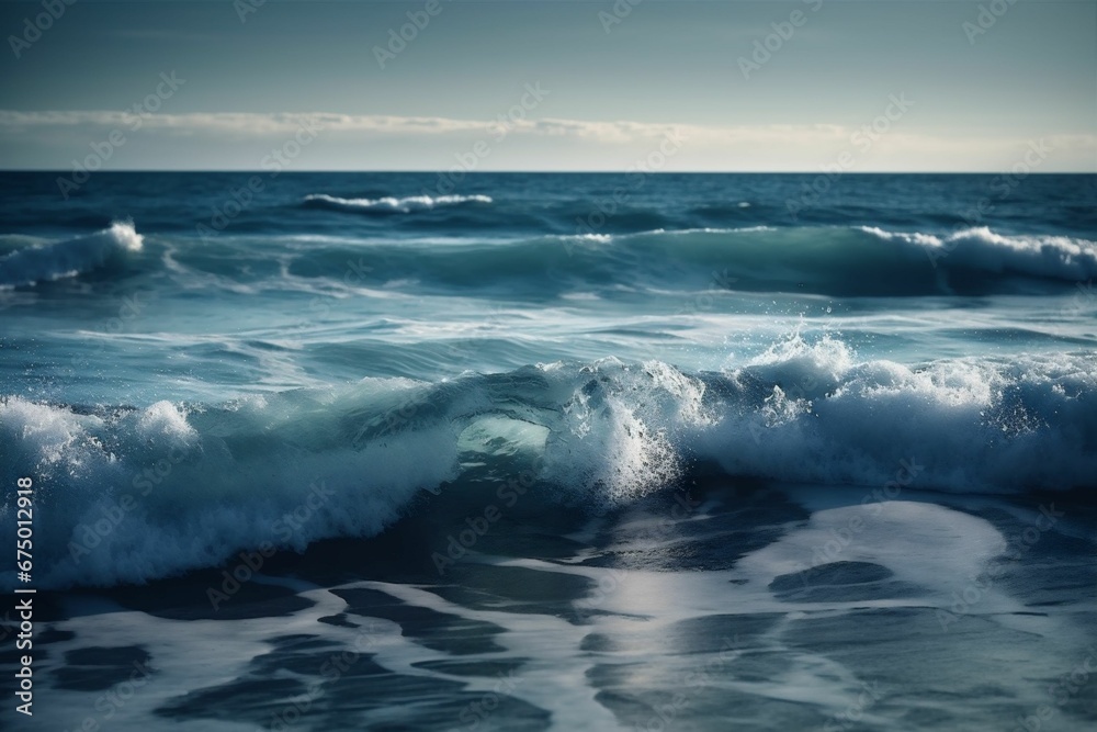 AI generated illustration of a stunning ocean view with the horizon stretching out AI generated illustration of a stunning ocean view with the horizon stretching out