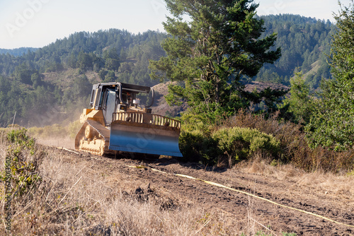 Bulldozer Fighting Wildfire