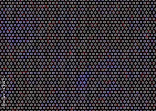 Large image of a red hexagonal pattern with points of light.