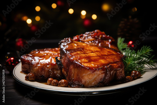 Pork Chops With Bourbon-Molasses Glaze christmas
