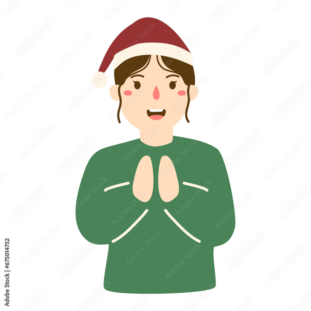 christmas girl with praying expression christmas girl with praying expression