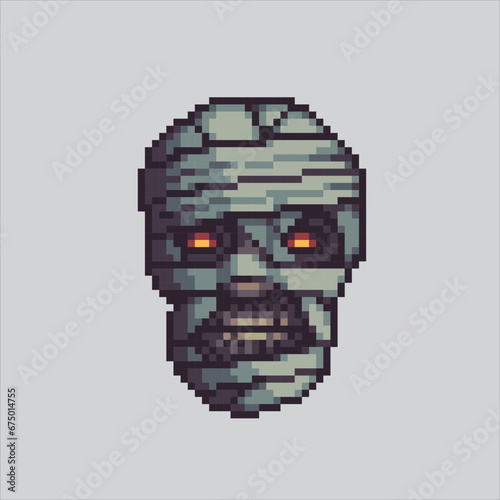 Pixel art illustration Mummy. Pixelated Mummy. Mummy pixelated for the pixel art game and icon for website and video game. old school retro.