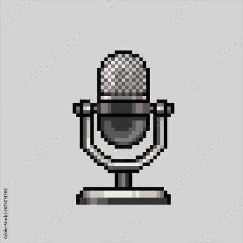 Pixel art illustration Podcast Mic. Pixelated Microphone. Pixel art Podcast Microphone pixelated for the pixel art game and icon for website and video game. old school retro.
