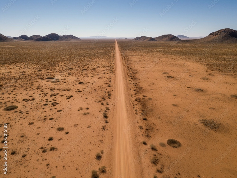 AI generated illustration of a road in a desert under the sunlight AI generated illustration of a road in a desert under the sunlight