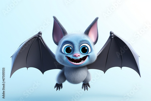 3d Rendered bat cartoon character