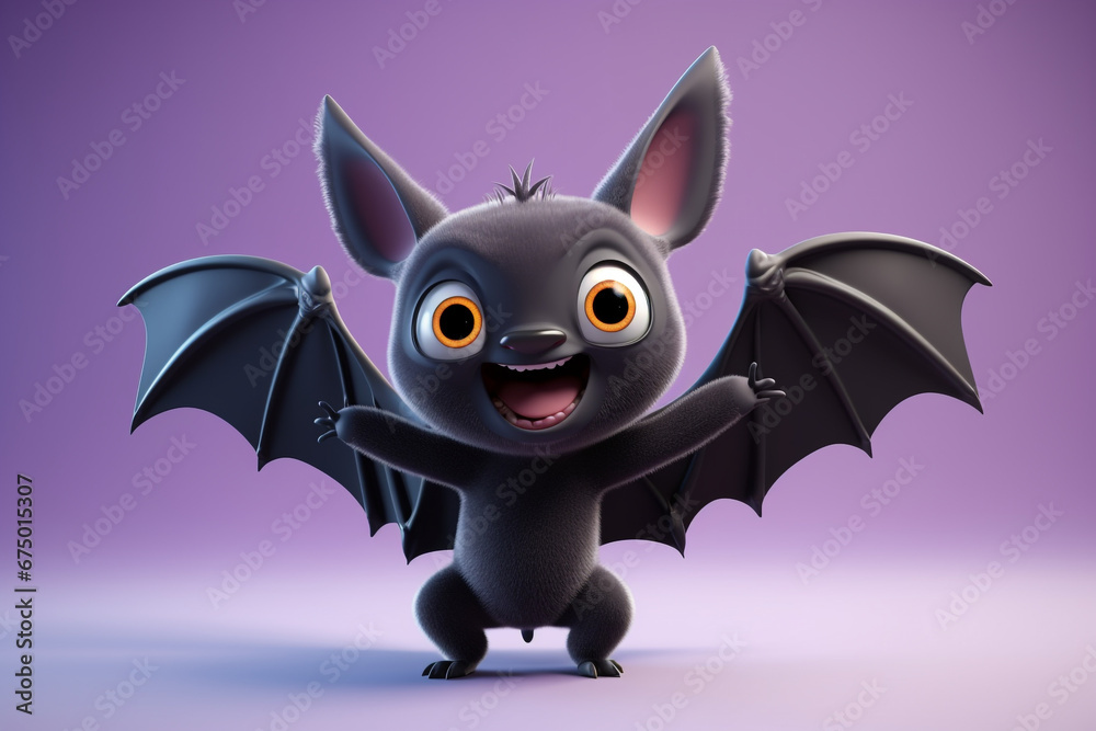 3d Rendered bat cartoon character 3d Rendered bat cartoon character