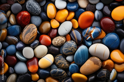 Colorful Pebbles. AI generated digital art