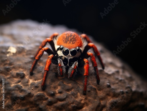 AI generated illustration of a spider on a rock