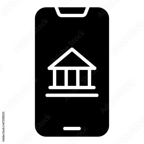 mobile banking glyph icon