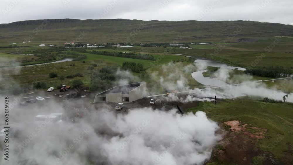 Majestic Icelandic mountainside unfolds in 4K, where verdant slopes meet mysterious smoke, creating a compelling visual of nature's raw juxtaposition. Majestic Icelandic mountainside unfolds in 4K, where verdant slopes meet mysterious smoke, creating a compelling visual of nature's raw juxtaposition.