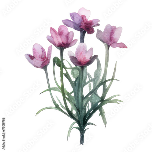 watercolor flowers wildflower border isolated on transparent background