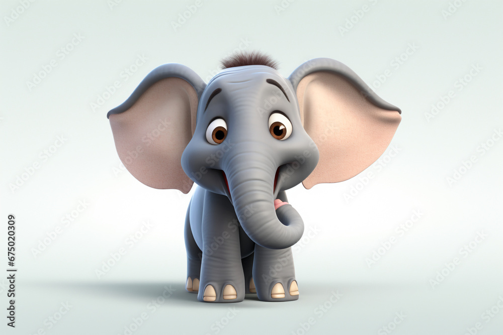 Fototapeta premium 3d Rendered elephant cartoon character